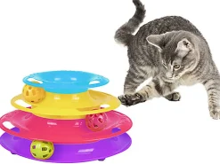 Flamingo - Jouet Bagera Circuit avec Balle & Tour pour Chats - 24x13cm