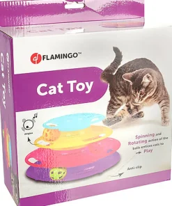 Flamingo - Jouet Bagera Circuit avec Balle & Tour pour Chats - 24x13cm