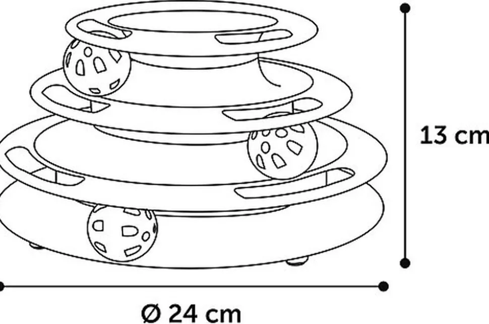 Flamingo - Jouet Bagera Circuit avec Balle & Tour pour Chats - 24x13cm