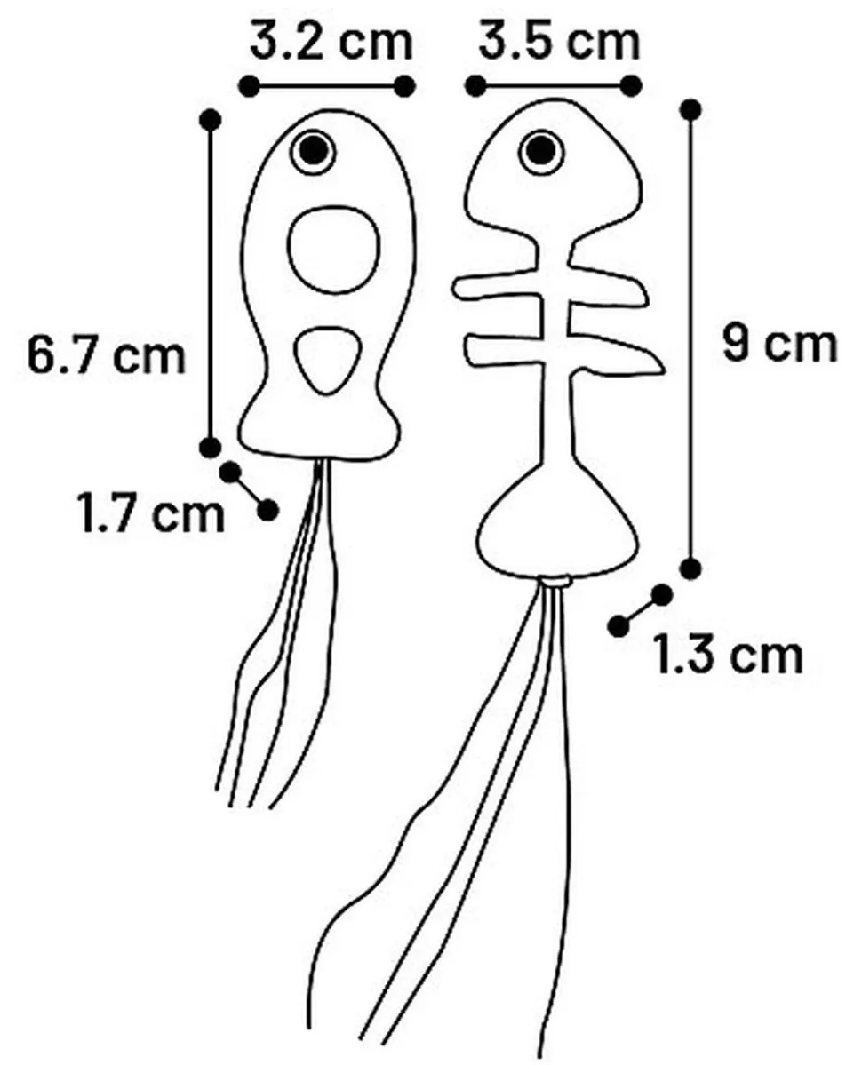 Flamingo - Jouet Boleo Poisson & Arête de Poisson pour Chats - 9cm