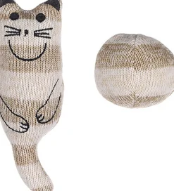 Flamingo - Jouet Faci + Balle Rayé pour Chats - Brun