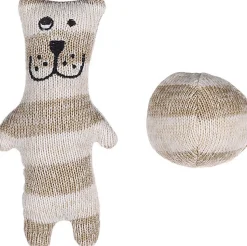 Flamingo - Jouet Faci Chien + Balle Rayé pour Chats - Brun