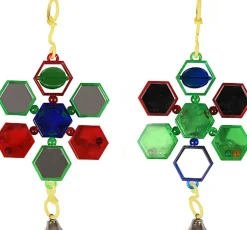 Flamingo - Jouet Perchoir Corde Miroir pour Grandes Perruches - 9x1,5x19,5cm