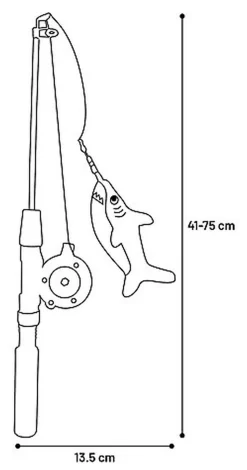 Flamingo - Jouet Rodney Requin & Canne à Pêche pour Chats - 41cm
