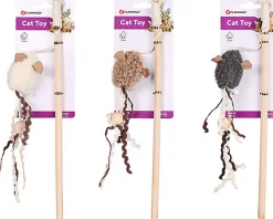 Flamingo - Jouet Suava Canne à pêche avec Souris pour Chats - 25x5x4cm