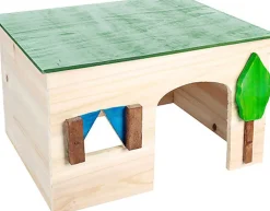 Flamingo - Maison d'Angle en Bois pour Rongeurs - M