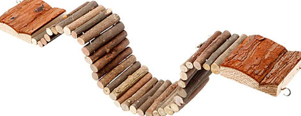 Flamingo - Pont Suspendu en Rondin pour Rongeurs - 53x7cm