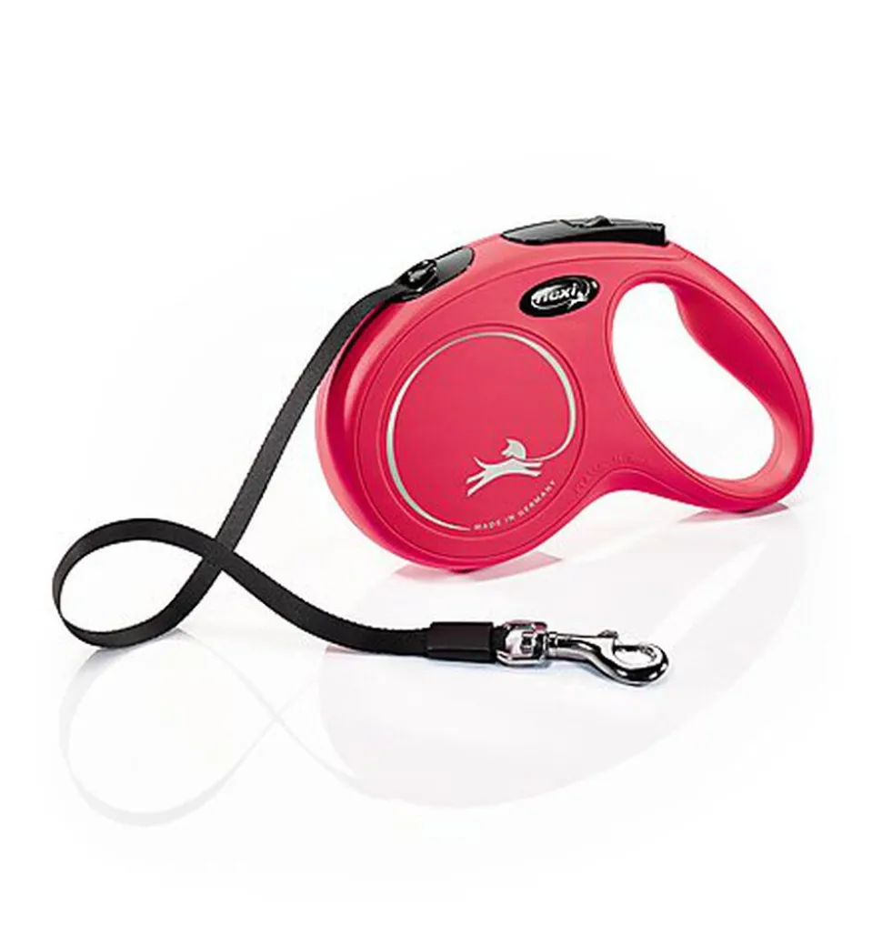 Flexi - Laisse à Enrouleur Classic Sangle Rouge M pour Chiens - 5m