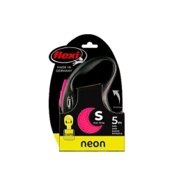 Flexi - Laisse Enrouleur Neon Sangle Rose - S/5m