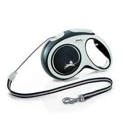 Flexi - Laisse New Confort avec Corde pour Chien Noir