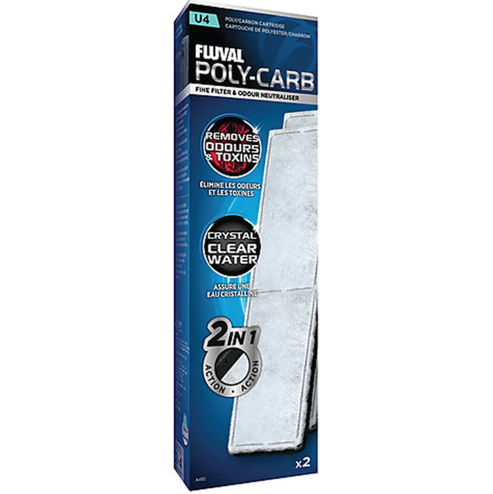 Fluval - Cartouche Polyester/Charbon Poly-Carb U4 pour Filtre - x2
