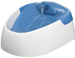 Fontaine Duo Stream en Plastique - Blanc/Bleu - 1 L/20 x 12 x 23 cm