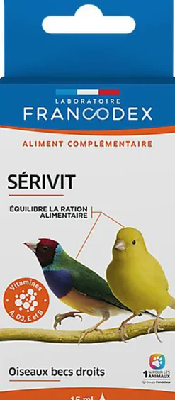 Francodex - Aliment Sérivit aux Vitamines et Oligo-éléments pour Bec Droit - 15ml
