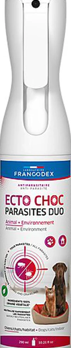 Francodex - Brumisateur Ecto Choc Parasites Duo Chiens Chats et Habitat - 290ml