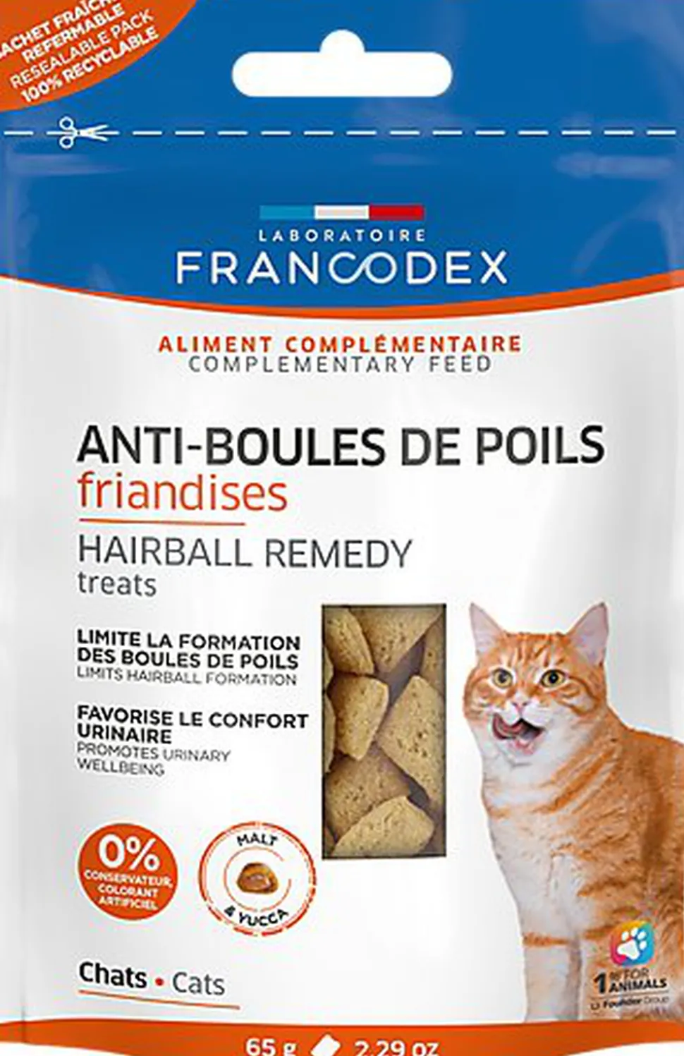 Francodex - Friandises Anti-Boules de Poils pour Chats - 65g