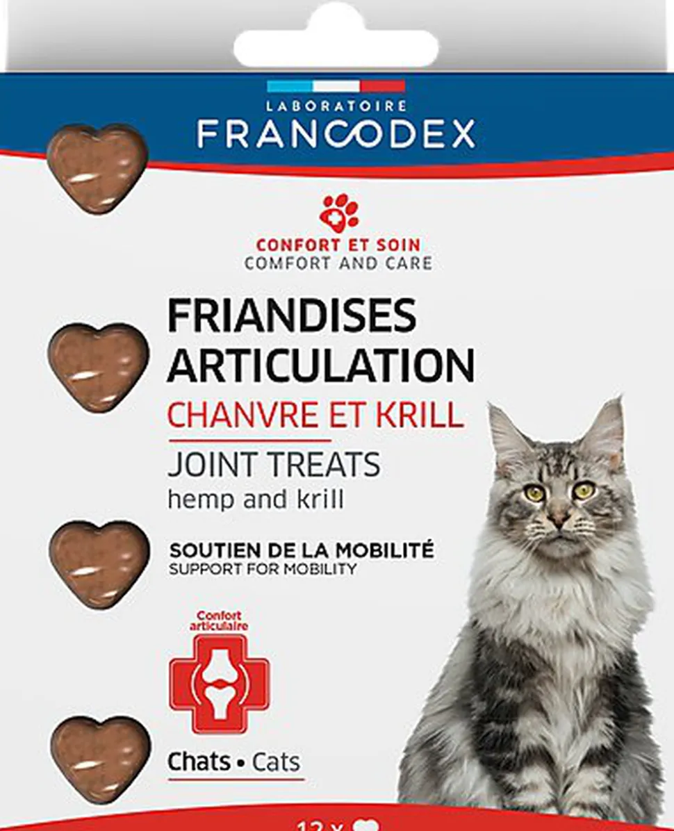 Francodex - Friandises Articulation Chanvre et Krill pour Chats - x12