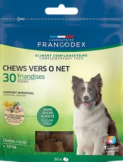 Francodex - Friandises Chews Vers o Net pour Chiens > 10kg - 30x5g