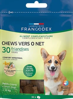 Francodex - Friandises Chews Vers o Net pour Petits Chiens - 30x3g