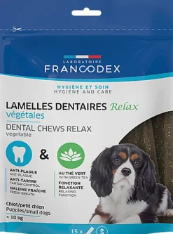 Francodex - Lamelles Dentaires RELAX à Mâcher pour Chiots et Petits Chiens - x15