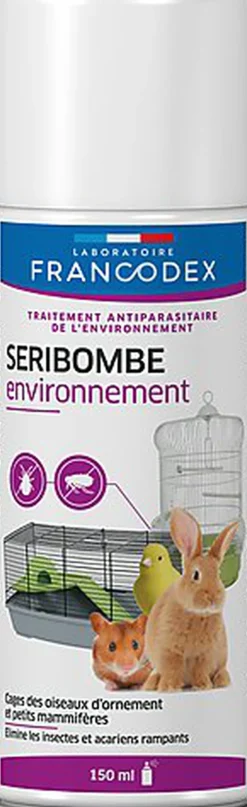 Francodex - Spray Séribombe Environnement pour Cages et Volières - 150ml