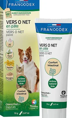 Francodex - Vers O Net en Pâte Confort Intestinal pour Chiens et Chats - 70g
