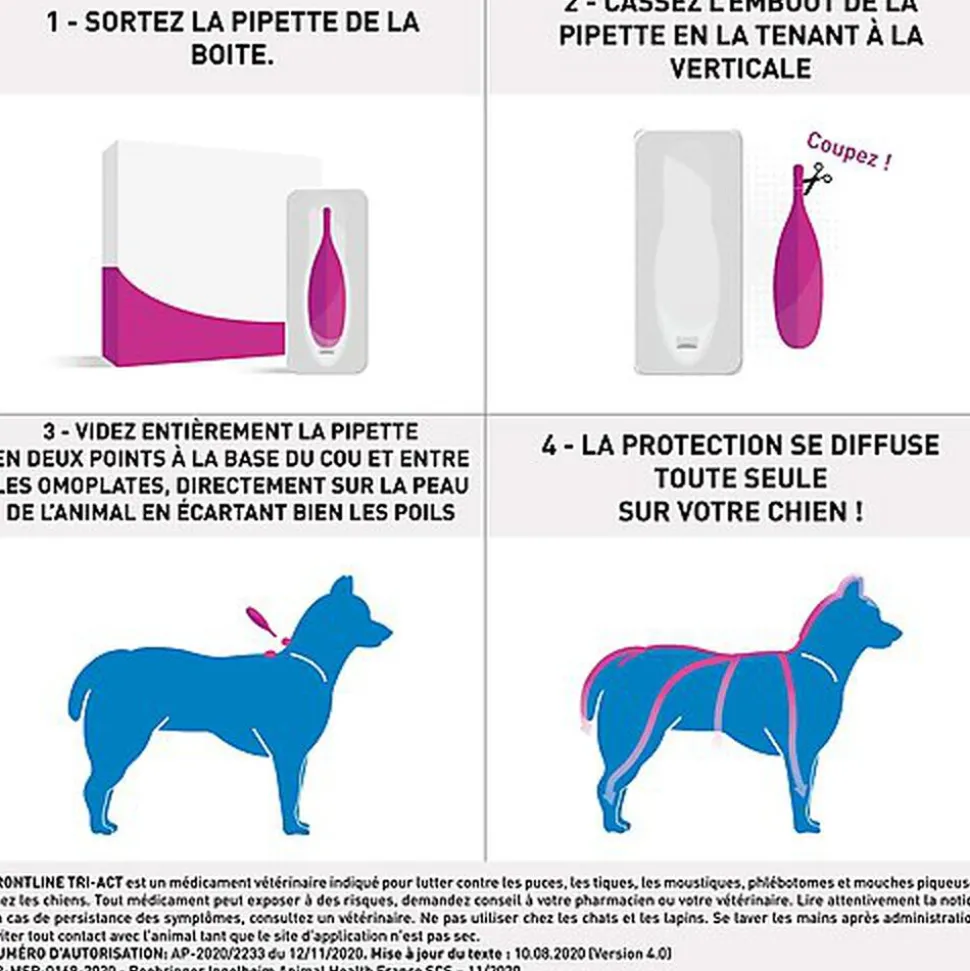 Frontline - Pipette Antiparasitaire Tri-Act pour Chien de 20 à 40Kg - 6x4ml