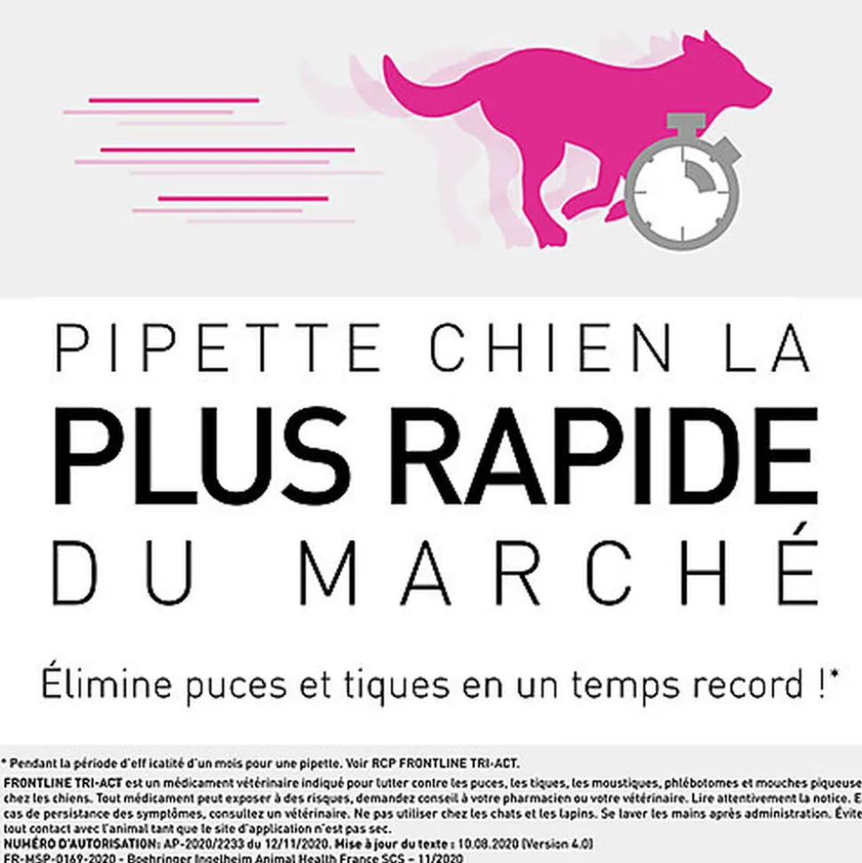 Frontline - Pipette Antiparasitaire Tri-Act pour Chien de 20 à 40Kg - 6x4ml