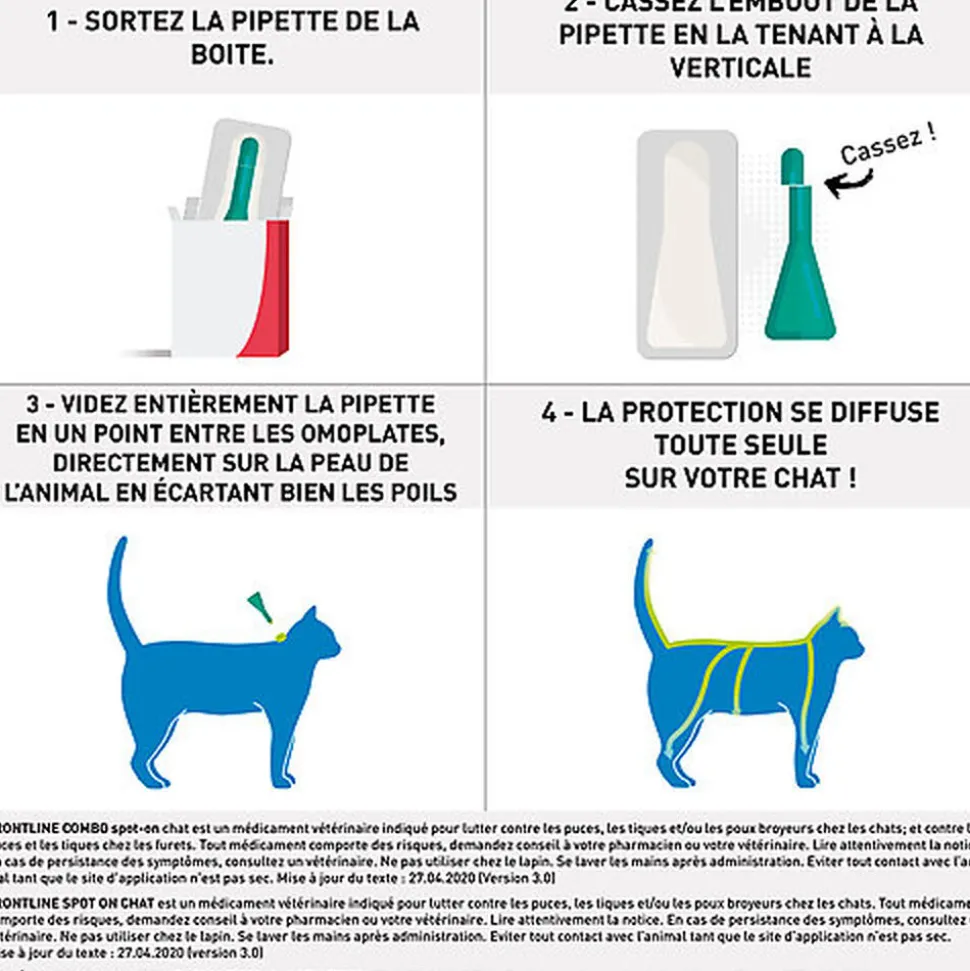 Frontline - Pipettes Antiparasitaires Traitement Prévention pour Chat