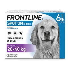 Frontline - Pipettes Antiparasitaire Spot On x6 pour Chiens