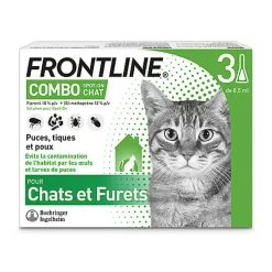 Frontline Combo - Pipettes Antiparasitaires Élimine les Puces pour Chat