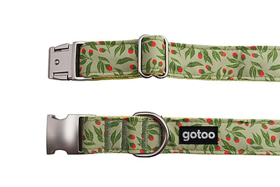 Gotoo - Collier à motif Botanic Vert pour chien