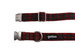 Gotoo - Collier en Tartan Rouge pour chien