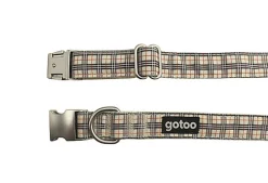 Gotoo - Collier en Tartan Marron pour Chien