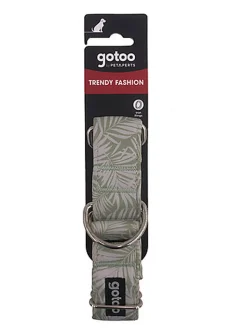 Gotoo - Collier Lévrier Botanique Khaki pour Chien - 36/50cm