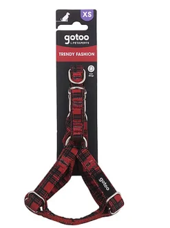 Gotoo - Harnais en Tartan Rouge pour chien