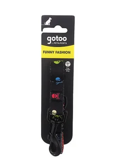 Gotoo - Laisse à Motif Crânes Gris pour Chien - M