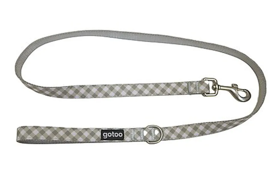 Gotoo - Laisse Vichy Gris pour Chien