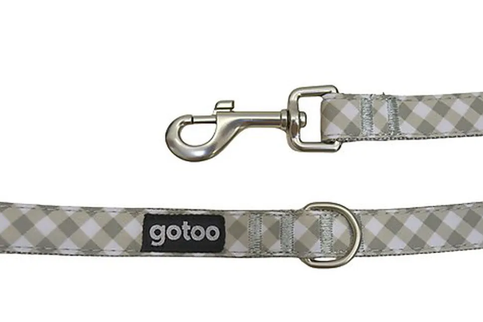 Gotoo - Laisse Vichy Gris pour Chien