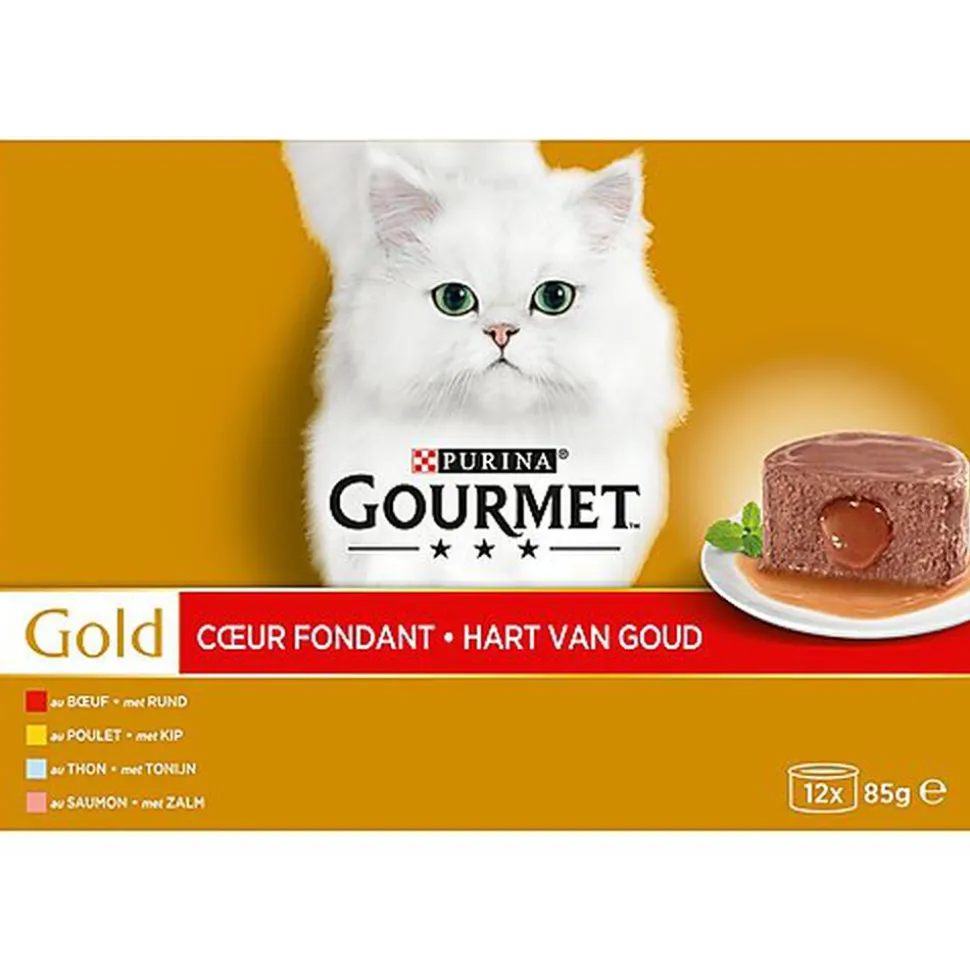 Gourmet - Boîte Gold Cœur Fondant pour Chat - 12x85g