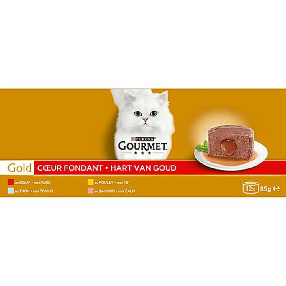 Gourmet - Boîte Gold Cœur Fondant pour Chat - 12x85g