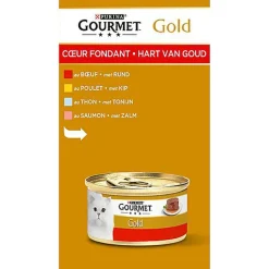 Gourmet - Boîte Gold Cœur Fondant pour Chat - 12x85g