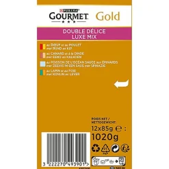 Gourmet - Boîte Gold Double Délice pour Chat - 12x85g