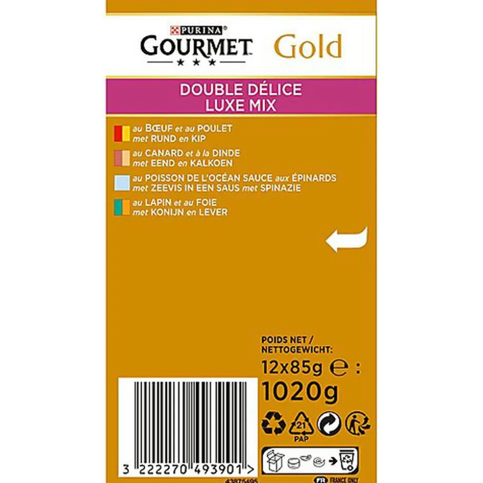 Gourmet - Boîte Gold Double Délice pour Chat - 12x85g