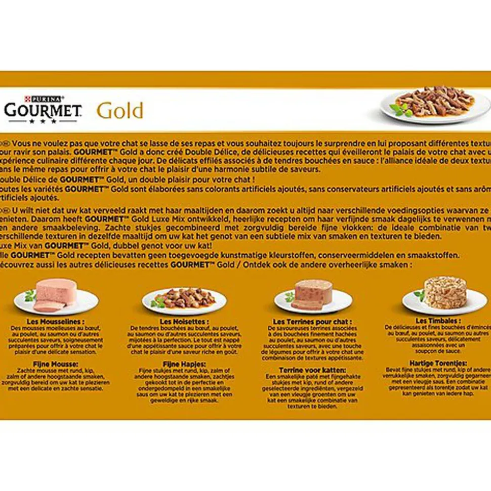 Gourmet - Boîte Gold Double Délice pour Chat - 12x85g