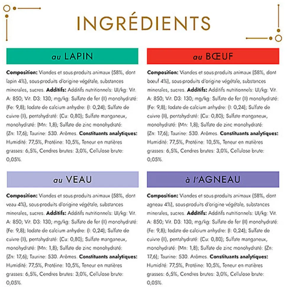 GOURMET - Boîtes GOLD Les Mousselines pour chat adulte - 24x85g