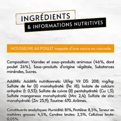 GOURMET - Repas REVELATIONS Mousseline Poulet nappée de sauce pour Chats - 4X57g