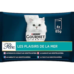 GOURMET - Sachets fraîcheurs PERLE Plaisirs de la Mer pour chats - 4x85g
