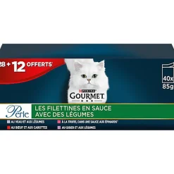 Gourmet -  Sachets Fraîcheur Perle Les Filettines Avec Légumes pour Chat Adultes - 40x85g