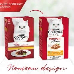 GOURMET - Sachets fraîcheurs MON PETIT aux Poissons pour chats adultes- 6x50g