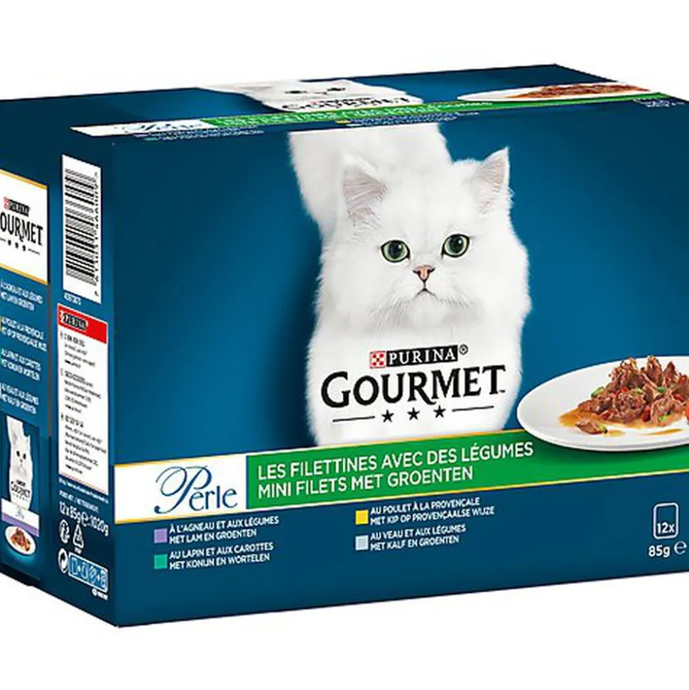 Gourmet - Sachets Perle Les Filettines avec Légumes pour Chat - 12x85g